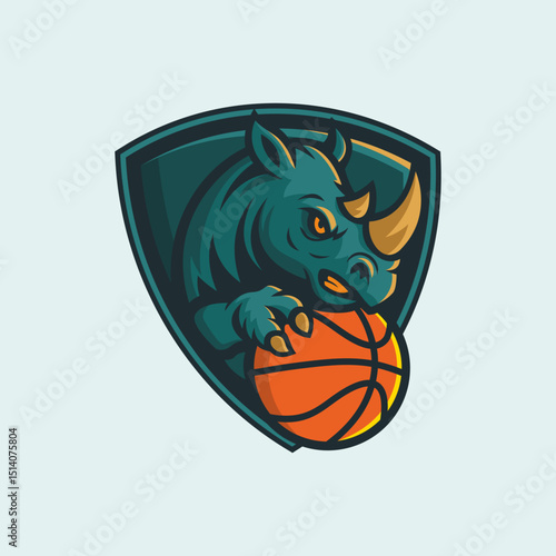 Rhino basketball team logo