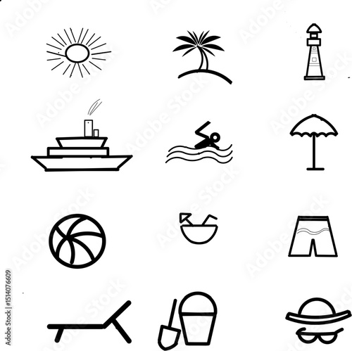 Valokuva Icon set simple minimalist spring has arrived