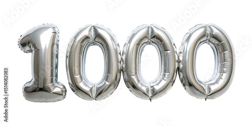 balloon number 1000 PNG, transparent background