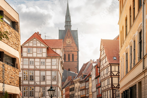 Hannover Altstadt mit der Marktkirche und Fachwerkgebäuden