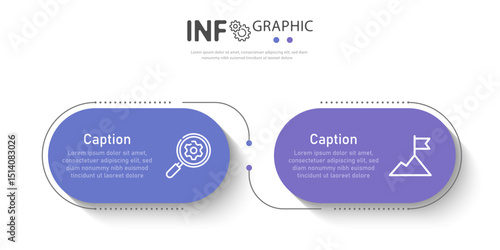 Modern 2 Step Infographic Template for Business Process or Workflow