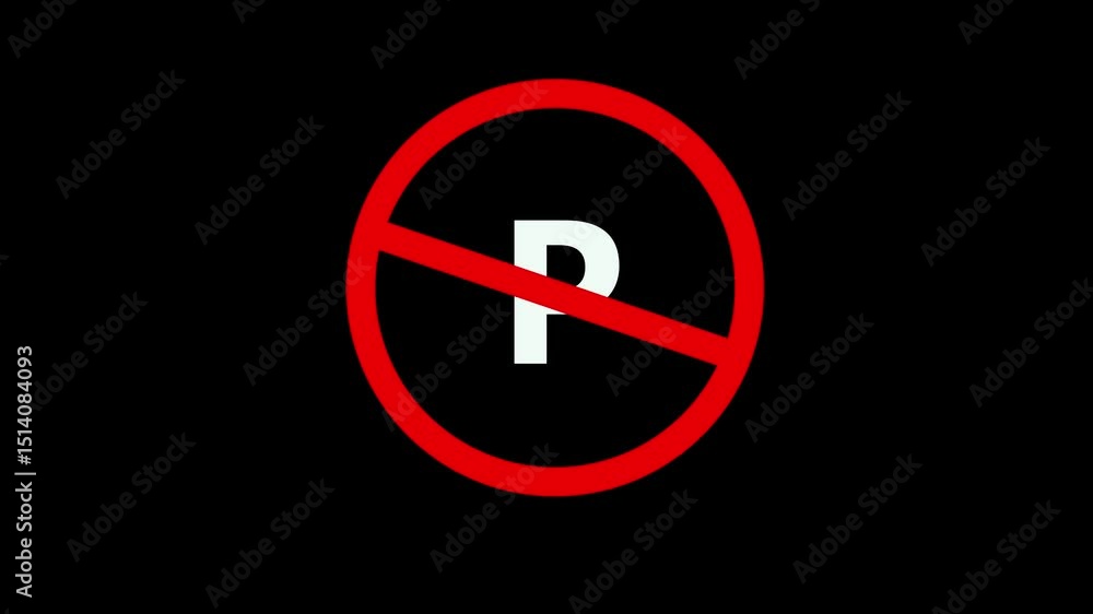 No parking traffic sign . Danger forbidden, red circle, stop, International prohibition mark traffic with black color back ground. No parking traffic sign . Danger forbidden, red circle, stop, International prohibition mark traffic with black color back ground.