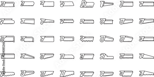 High resolution hand saw or hack saw icon design for industrial use