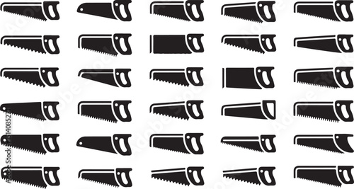 High resolution hand saw and hack saw icon design for digital projects and applications