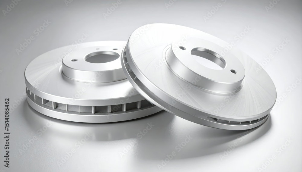 Pristine Silver Brake Rotors Await Installation Pristine Silver Brake Rotors Await Installation