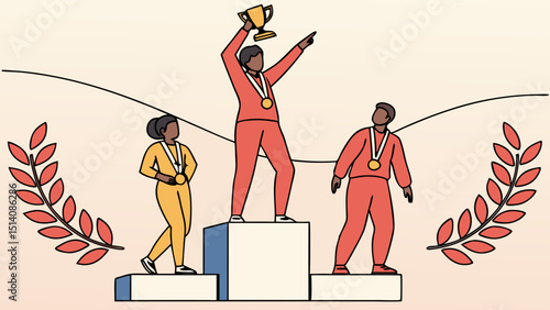 Celebrating Success A Winning Team on the Podium