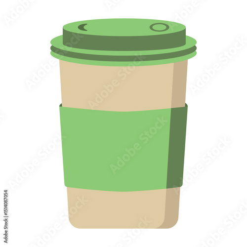 Delicious coffee paper cup icon. Drink vector illustration design
