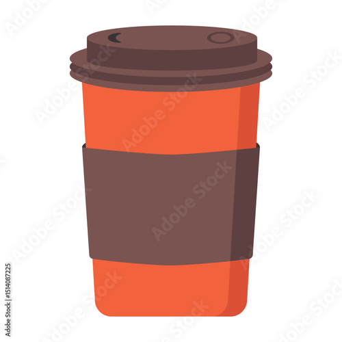 Delicious coffee paper cup icon. Drink vector illustration design
