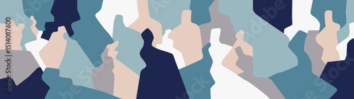 
  Group of people social communication abstract illustration , multicolored horisontal vector background