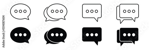 Speech bubble icon set. Chat, speaking, communication symbol. vector illustration.