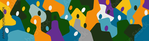 
  Group of people social communication abstract illustration , multicolored horisontal vector background
