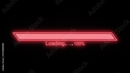 Animated Waiting Progress for Interface UI, Glowing Progress Animation, High-Tech Glowing Progress Animation