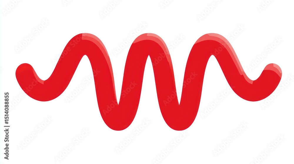 Fototapeta premium Abstract Red Wavy Line Design for Creative Projects and Decorative Elements
