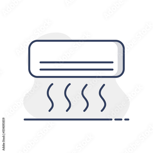Split-system air conditioner flat vector icon