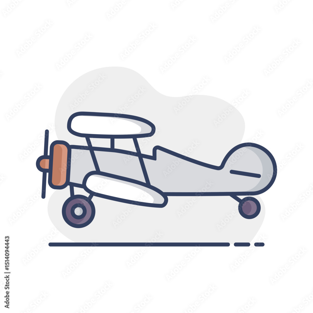 Light aircraft plane flat vector icon Light aircraft plane flat vector icon