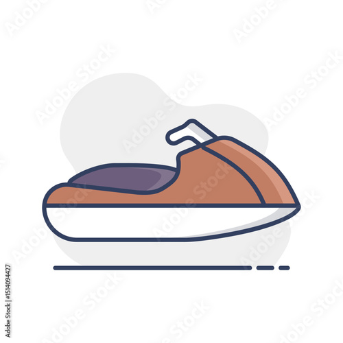Fast water scooter and boat, luxury boat icon