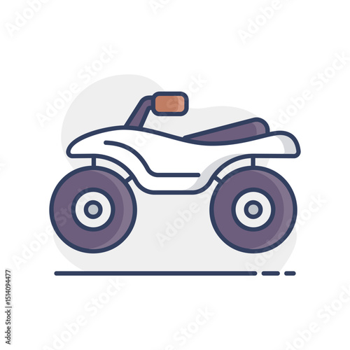 ATV rider, Quad bike flat vector isolated icon