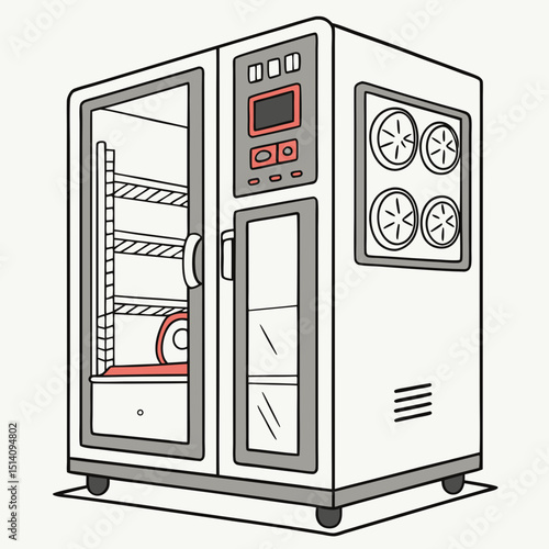 Creative CO₂ Incubator Vector Illustration | Clean and Modern Design for Cell Culture, Biomedical Research, and Laboratory Equipment Projects