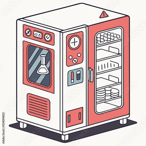 Creative CO₂ Incubator Vector Illustration | Clean and Modern Design for Cell Culture, Biomedical Research, and Laboratory Equipment Projects