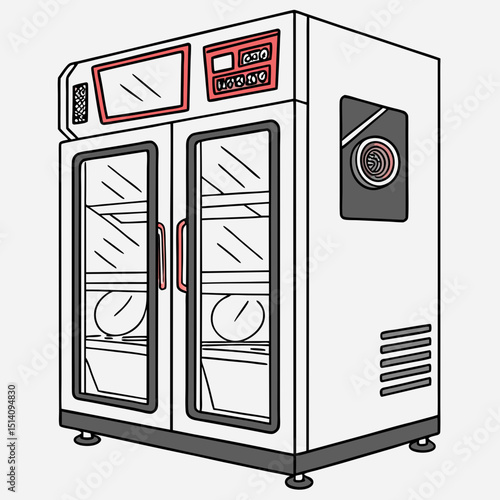 Creative CO₂ Incubator Vector Illustration | Clean and Modern Design for Cell Culture, Biomedical Research, and Laboratory Equipment Projects