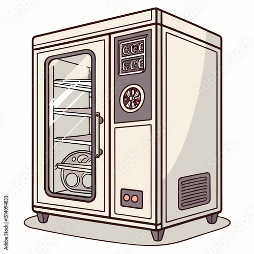 Creative CO₂ Incubator Vector Illustration | Clean and Modern Design for Cell Culture, Biomedical Research, and Laboratory Equipment Projects