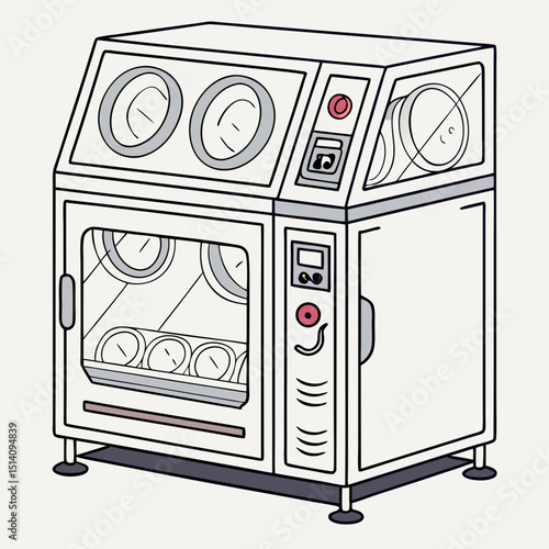 Creative CO₂ Incubator Vector Illustration | Clean and Modern Design for Cell Culture, Biomedical Research, and Laboratory Equipment Projects