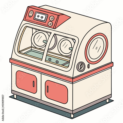 Creative CO₂ Incubator Vector Illustration | Clean and Modern Design for Cell Culture, Biomedical Research, and Laboratory Equipment Projects