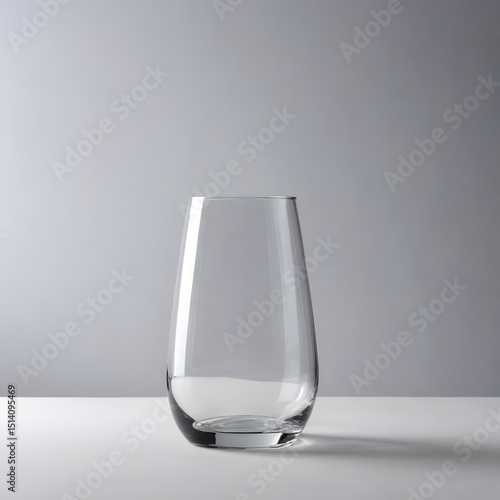 Empty, minimalist glass vase, isolated for home decor.