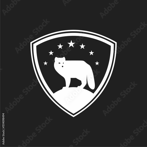 Fox silhouette logo in a shield