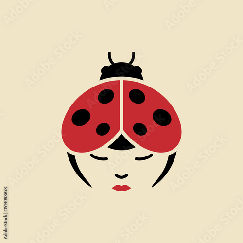 Woman logo with beetle crown