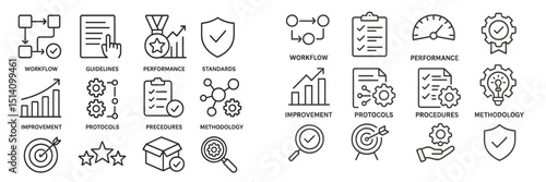 Visual representation of performance improvement and workflow standards in professional settings
