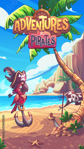 Pirate Parrot Loading Screen for Adventure Game