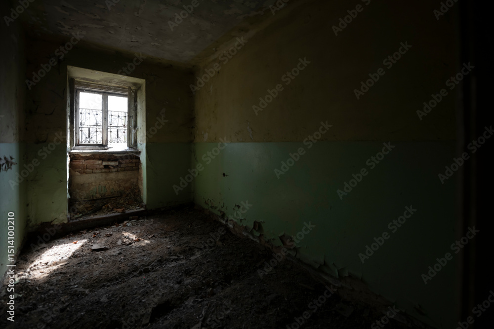 Old Abandoned Palace in Branice with Blue Chapel Interior, Poland Old Abandoned Palace in Branice with Blue Chapel Interior, Poland