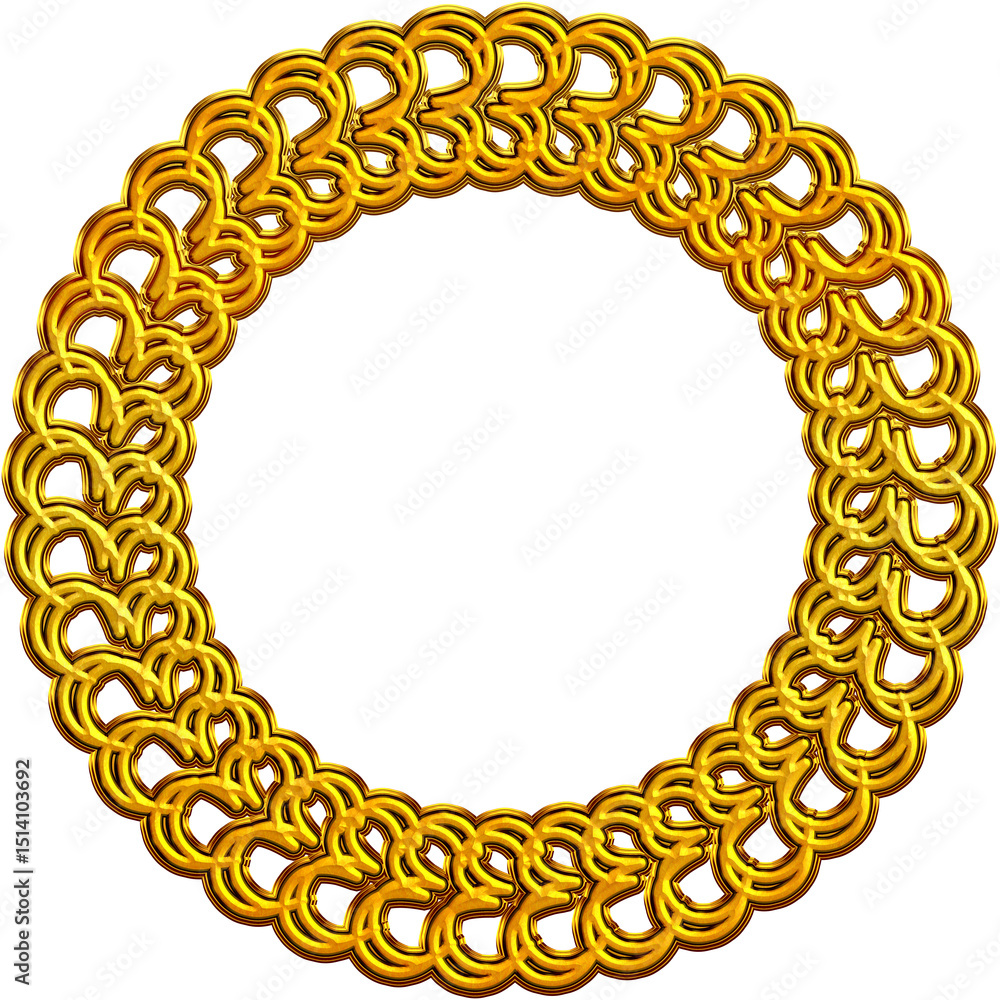 Obraz premium golden round frame