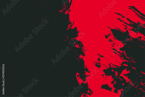 High-contrast vector design where a textured red 'slash' erupts from a dark grey, black background into a vivid red panel. Perfect for horror, action, or dramatic themes.