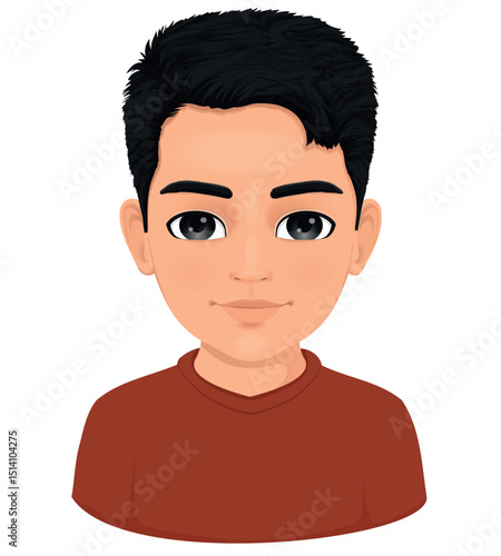 portrait of a black haired teenage boy