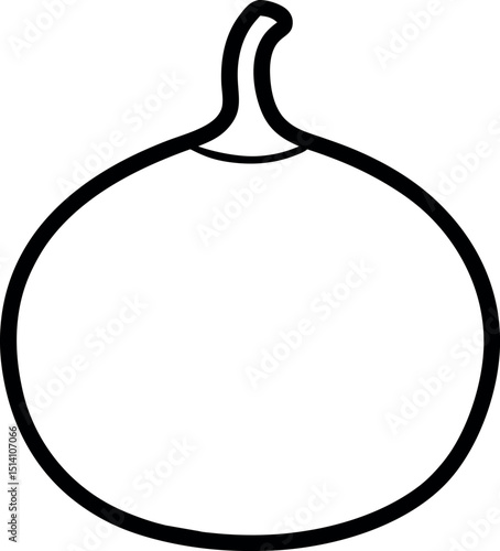 Calabash Gourd Fruit Line Icon