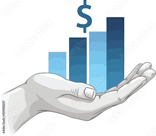 Hand holding money graph showing financial growth and investment opportunity for wealth creation