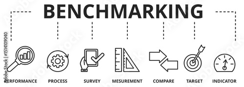 Benchmarking vector illustration concept. Idea of business development and improvement
