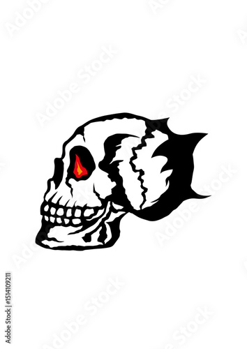 tete de mort crane profile halloween