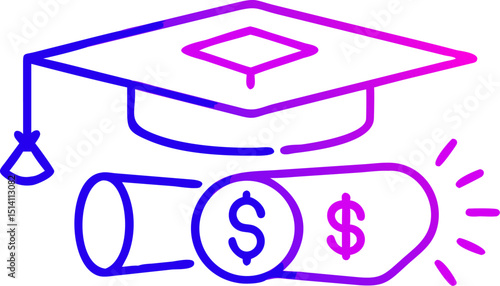 Graduation cap diploma money education cost tuition fees