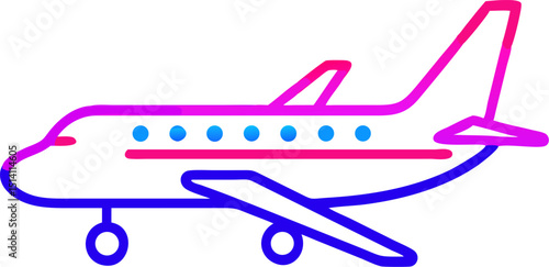 Colorful airplane icon design travel flight journey