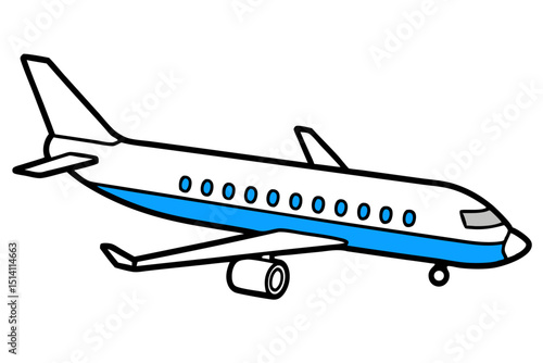 Simple cartoon airplane illustration travel flight journey