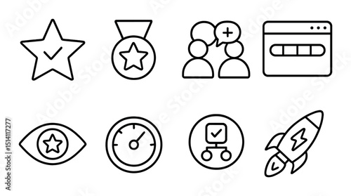 Creative linear icons set – simple and minimalist graphic design elements