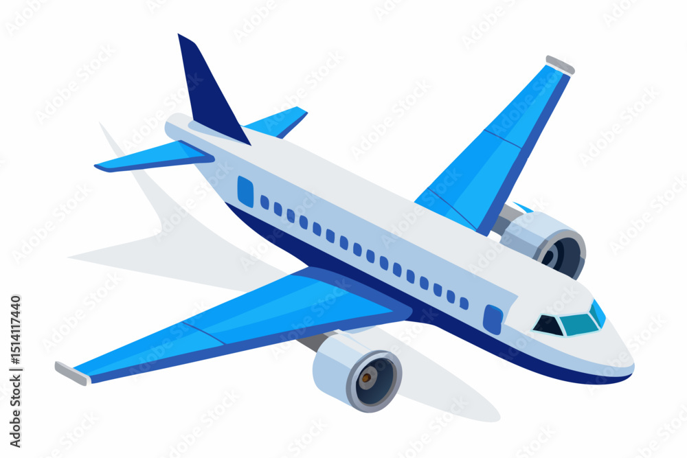Airplane in flight isometric view travel transportation Airplane in flight isometric view travel transportation