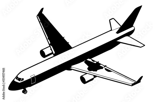 Airplane silhouette commercial jetliner air travel flight journey transportation