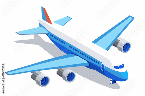 Modern airplane isometric view air travel transportation flight journey