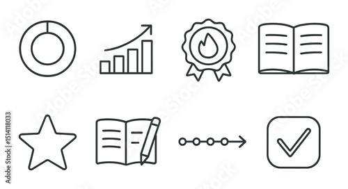 Healthy habits linear icons set – outline, wellness and lifestyle tools symbols
