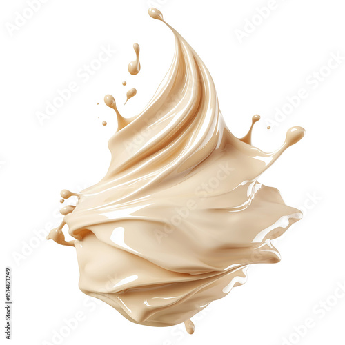 Beige cream swirl confectionery dessert sweet food design element art isolated on transparent  background png