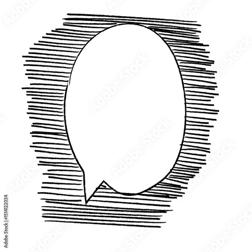 Line frame speech bubble with comic style text balloon. Includes talk dialog bubble, doodle thinking cloud, and line balloon frame design. Vector illustration for conversation UI design.	